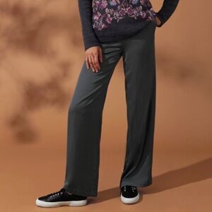 J Jill Satin Crepe Wide Leg Elastic Waist Pants Large Greystone